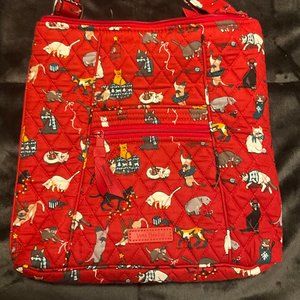 Vera Bradley Hipster Crossbody Bag in Holiday Cats